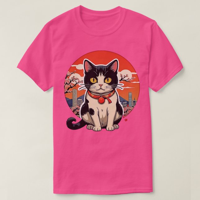 Camiseta Gato Catzilla Gato Japonês Gpresentes Engraçados (Frente do Design)