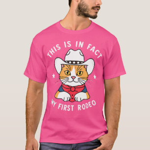 Camiseta Gato Caubói Engraçado Esta É Na Verdade Minha Prim