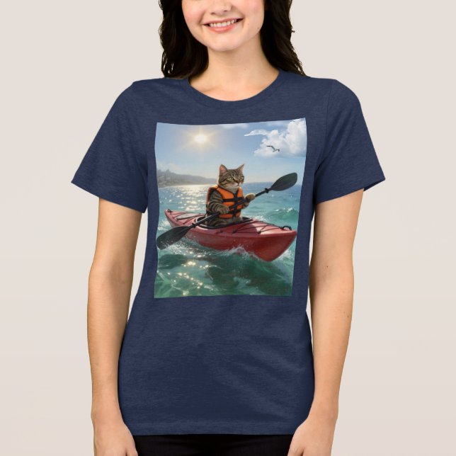 Camiseta gato cayak (Frente)