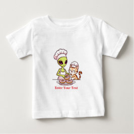 Camiseta Gato Chef Alien Donut Design Kawaii