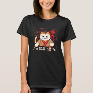 Camiseta Gato Chef de Sushi Fofo