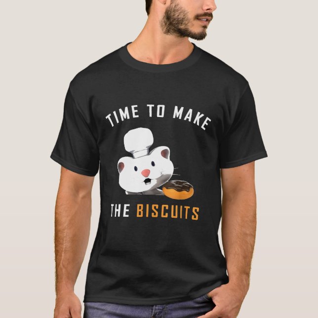 Camiseta Gato Chef Hora de Fazer Biscoitos Assando Biscoito (Frente)