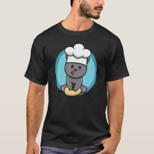 Camiseta Gato Chef Preparando Biscoitos Meme Divertido Gati
