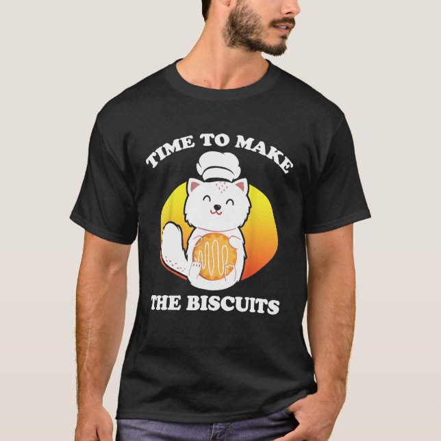 Camiseta Gato Chef Tempo de Fazer Biscoitos 7 (Frente)