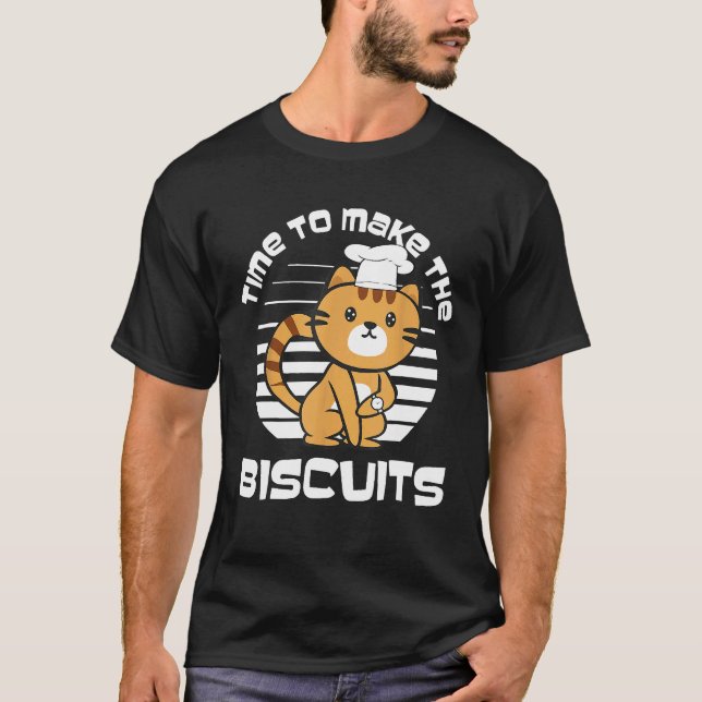 Camiseta Gato Chef Tempo de Fazer Biscoitos 9 (Frente)