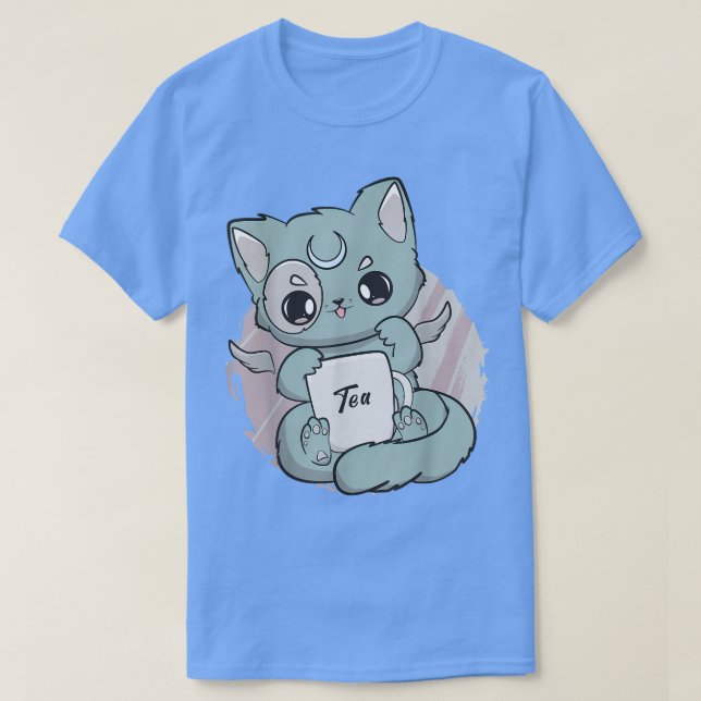 Camiseta Gato Chibi Com Anime De Taa Neko Angelcore (Frente do Design)