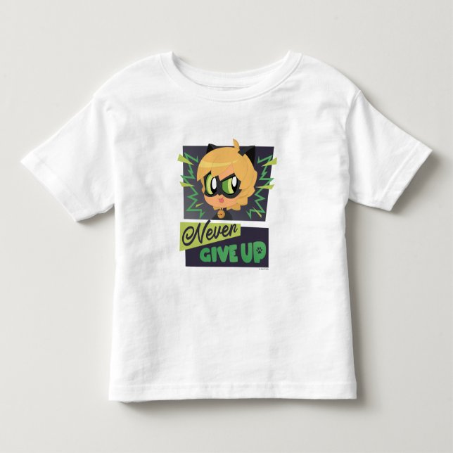 Camiseta Gato Chibi Noir Nunca Desista (Frente)