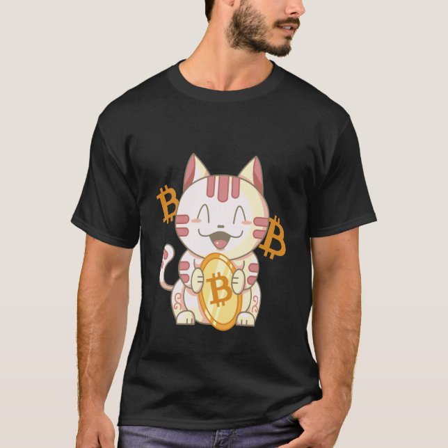 Camiseta Gato Chinês Lucky Bitcoin (Frente)