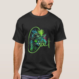 Camiseta Gato Ciber Steampunk – Amante de Gato Futurístico 