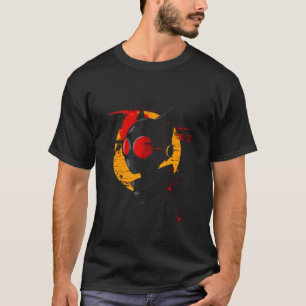 Camiseta gato ciborgue ninja com traje ciberpunk futurista