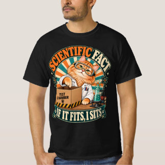 Camiseta Gato Cientista Laranja Retro Arte de Química Diver