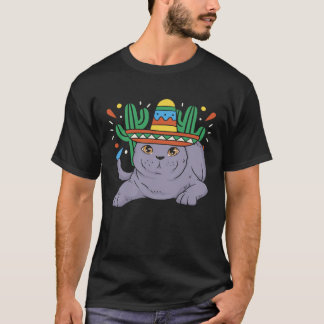 Camiseta Gato Cinco de Meow Orgulho México Mexicano Cinco D