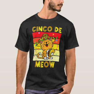 Camiseta Gato Cinco De Meow Sombrero Cinco De Mayo Mexicano