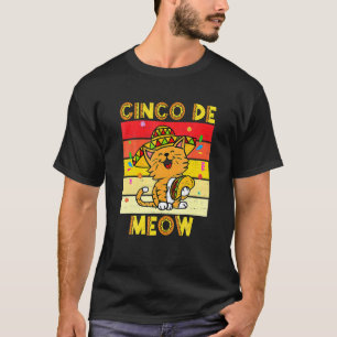 Camiseta Gato Cinco De Meow Sombrero Cinco De Mayo Mexicano