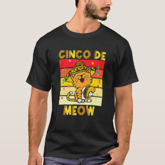 Camiseta Gato Cinco De Meow Sombrero Cinco De Mayo Mexicano