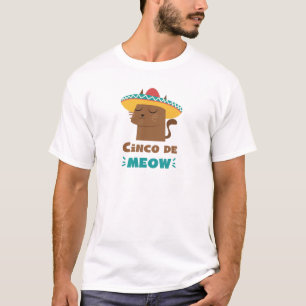 Camiseta Gato Cinco engraçado De Mayo de Cinco De Meow