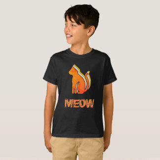 Camiseta Gato Cinto, Animal Laranja e Amarelo, Pop de Abstr