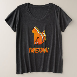 Camiseta Gato Cinto, Animal Laranja e Amarelo, Pop de Abstr