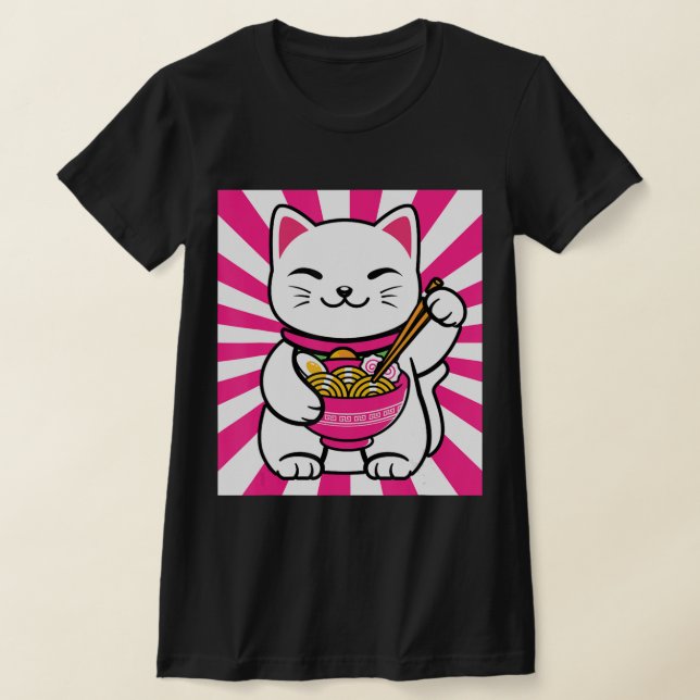 Camiseta Gato-Cinto Anime Anime Kawaii Adolescentes de pres (Postura )