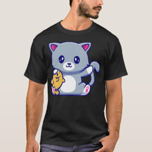 Camiseta Gato Cinto De Peixe