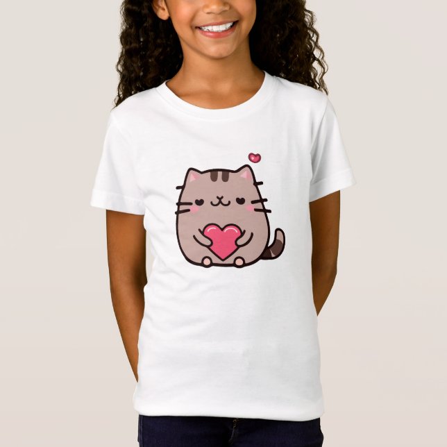 Camiseta gato cinza fofo (Frente)