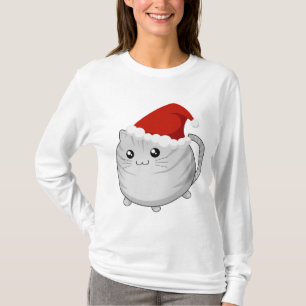 Camiseta Gato cinzento do gatinho do gato malhado do Natal