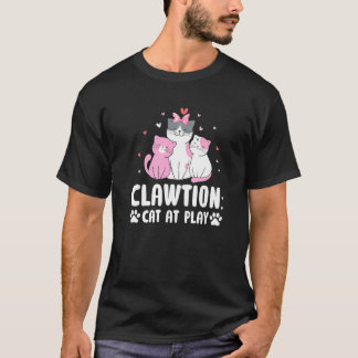 Camiseta Gato Clawtion em Jogar Humor Amante de Gato Engraç