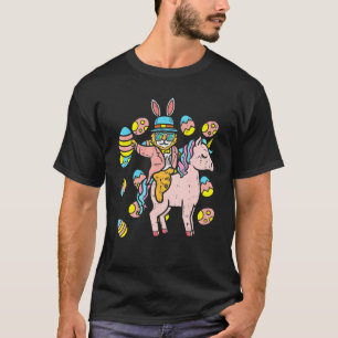 Camiseta Gato Coelhinho Ovos Andando Em Filhos Do Páscoa Un