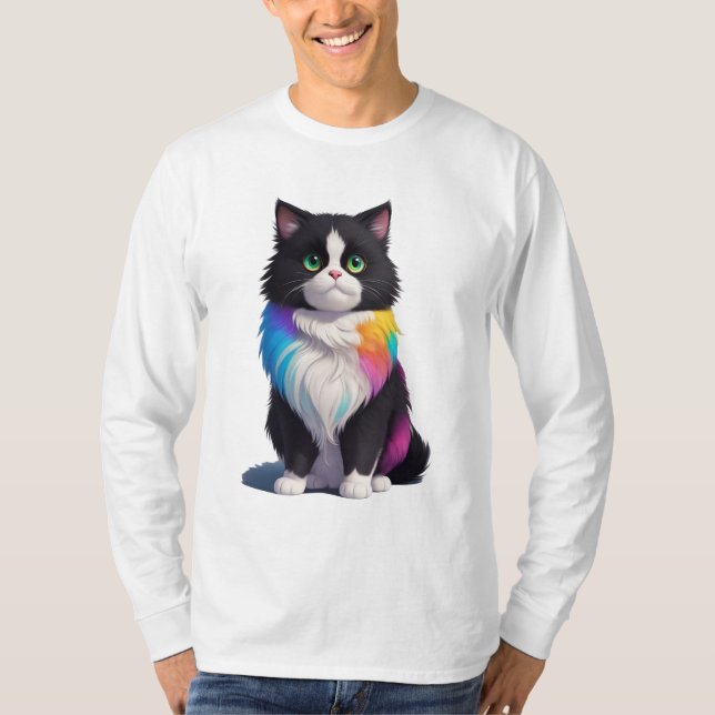 Camiseta Gato Colorido (Frente)