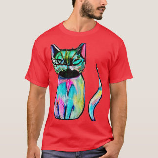 Camiseta gato colorido