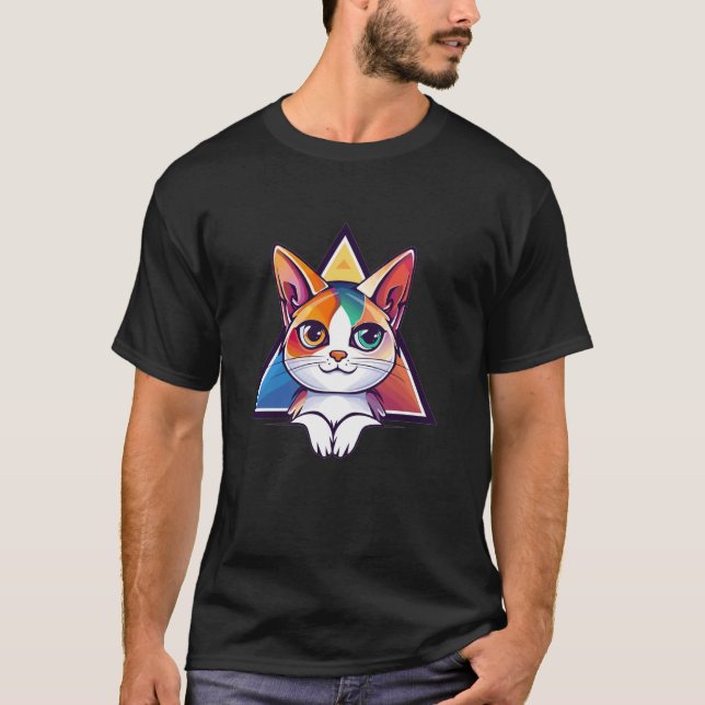 Camiseta Gato Colorido (Frente)