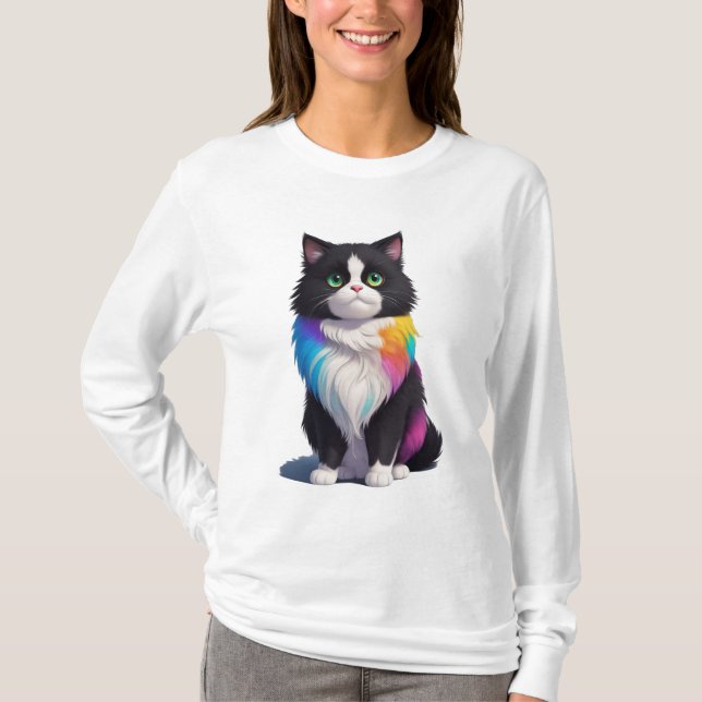 Camiseta Gato Colorido (Frente)