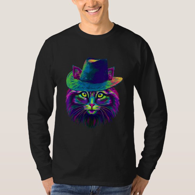 Camiseta Gato Colorido (Frente)