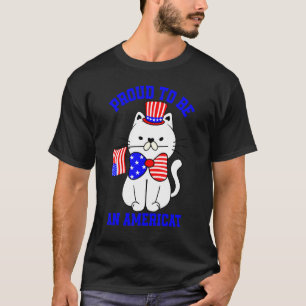 Camiseta Gato Colorido Americano Com Gravata-Borboleta Orgu