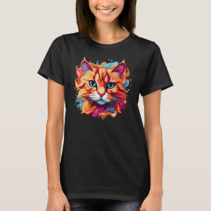Camiseta Gato Colorido Bonito Face-87002