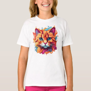 Camiseta Gato Colorido Bonito Face-87002