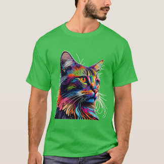 Camiseta Gato Colorido Colorido Gato Cor Animal