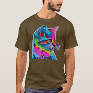 Camiseta Gato Colorido e Camisa-Borboleta Gatinho