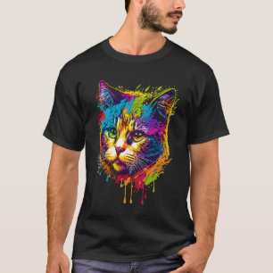 Camiseta Gato colorido fofo para gatinho Kitty Colorida 3