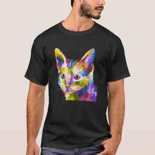 Camiseta Gato Colorido Fofo Para Gato Multicolor 1