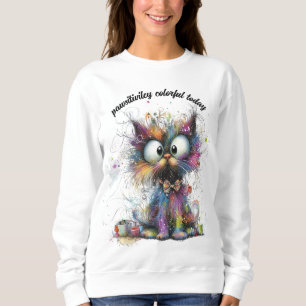 Camiseta Gato Colorido Que Sente Coloração Hoje