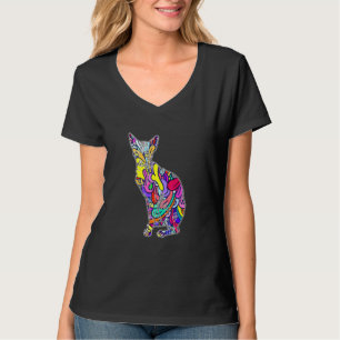 Camiseta Gato Colorido, Sphynx Art Pet Proprietário de Pet