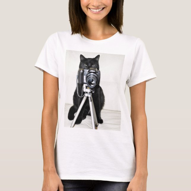 Camiseta Gato com a câmera (Frente)