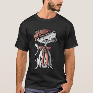 Camiseta Gato com Acessórios França Gatinho Rosa Haute Cout