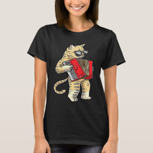 Camiseta Gato Com Acordeão Acordeonista Músico Acordeão