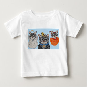 Camiseta Gato com anjo e demônio
