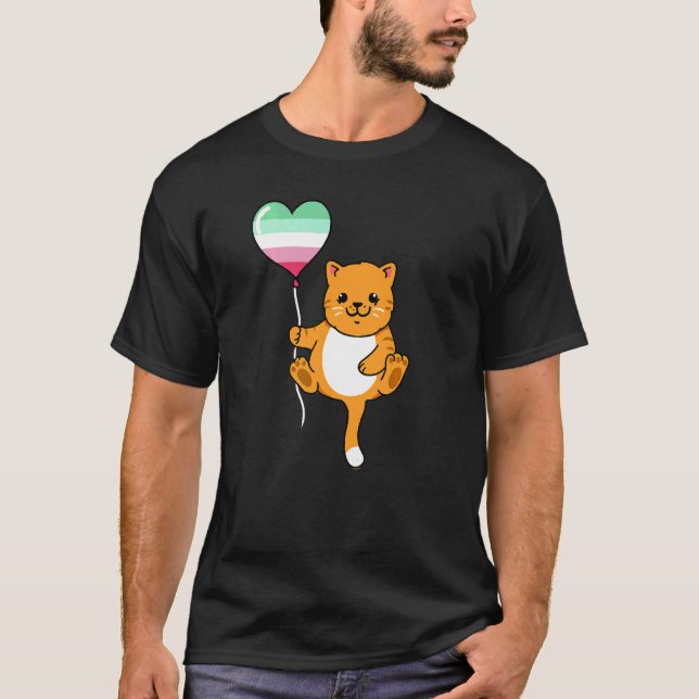 Camiseta Gato Com Balão Abrosexual (Frente)