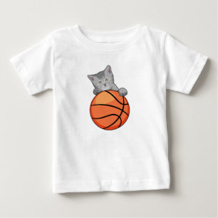 Camiseta Gato com basquete