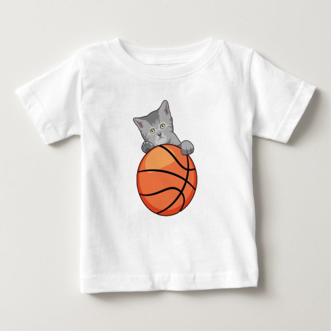 Camiseta Gato com basquete (Frente)
