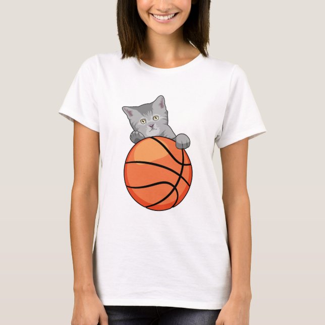 Camiseta Gato com basquete (Frente)